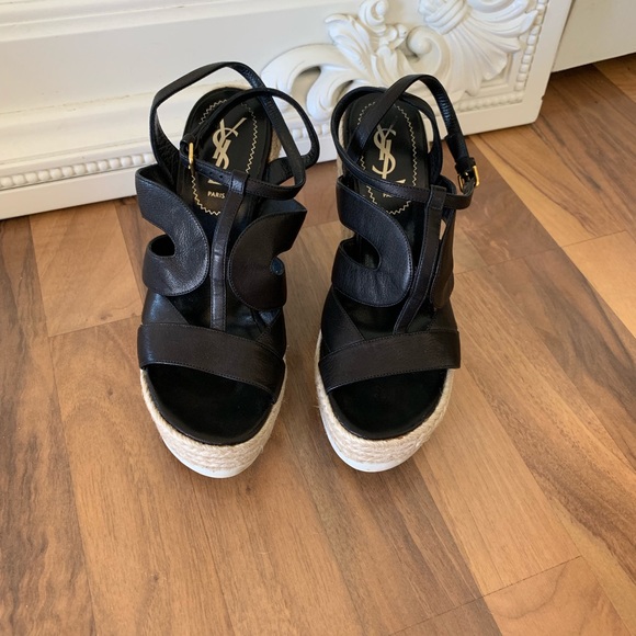 RESERVED 🔒YSL Black Malo Espadrille Wedges - Picture 7 of 8